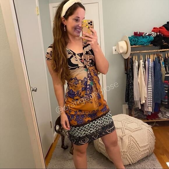 ETRO Milano Orange Mini Dress XS - Picture 2 of 12